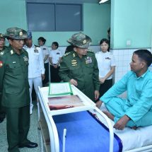 တပ်မတော်ကာကွယ်ရေးဦးစီးချုပ် ဗိုလ်ချုပ်မှူးကြီး မင်းအောင်လှိုင် တပ်မတော် အသည်းရောဂါအထူးကုဆေးရုံကြီးနှင့် မင်္ဂလာဒုံတပ်မတော်ဆေးရုံကြီးတို့သို့ သွားရောက်ကြည့်ရှုစစ်ဆေး