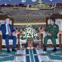 တပ်မတော်ကာကွယ်ရေးဦးစီးချုပ် ဗိုလ်ချုပ်မှူးကြီး မင်းအောင်လှိုင် မြန်မာနိုင်ငံဆိုင်ရာ အမေရိကန်နိုင်ငံ သံအမတ်ကြီးအား လက်ခံတွေ့ဆုံ