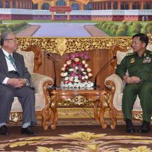 Senior General Min Aung Hlaing receives former member of House of Councillors of Japan and Chairman of Japan-Myanmar Friendship Association