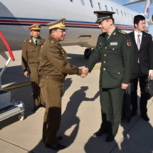 Myanmar Tatmadaw goodwill delegation led by Senior General Min Aung Hlaing arrives in Beijing, meets families of embassy, office of military attaché