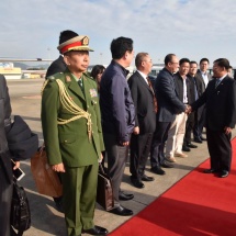 တပ်မတော်ကာကွယ်ရေးဦးစီးချုပ် ဗိုလ်ချုပ်မှူးကြီး မင်းအောင်လှိုင် ဦးဆောင်သည့် မြန်မာ့တပ်မတော် ချစ်ကြည်ရေးကိုယ်စားလှယ်အဖွဲ့ ပြန်လည်ရောက်ရှိ
