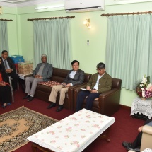 တပ်မတော်ကာကွယ်ရေးဦးစီးချုပ် ဗိုလ်ချုပ်မှူးကြီးမင်းအောင်လှိုင် နီပေါ-မြန်မာ ချစ်ကြည်ရေးအသင်းမှတာဝန်ရှိသူများနှင့်တွေ့ဆုံ
