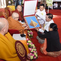 Ceremony to mark successful completion of offering gold foils, consecration held at ancient historical Swamkham (Swamtawng) Pagoda in Kengtung