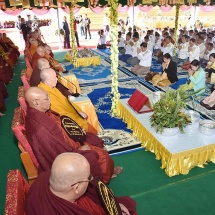 Ceremony to enshrine religious objects into reliquaries of Abhayarazamuni Buddha Image near Pankwe Village, Kengtung, and consecrate the pagoda takes place