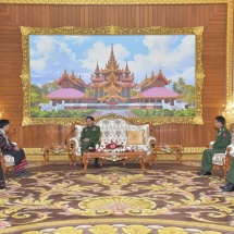 Commander-in-Chief of Defence Services Senior General Min Aung Hlaing receives chairman of LDU which will participate in peace process