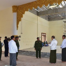 Senior General Min Aung Hlaing inspects progress in construction of Thiri Mingala Maha Sasana Beikman