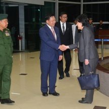တပ်မတော်ကာကွယ်ရေးဦးစီးချုပ် ဗိုလ်ချုပ်မှူးကြီးမင်းအောင်လှိုင် စင်ကာပူလေကြောင်းပြပွဲ (Singapore Airshow 2018) တက်ရောက်ရန်အတွက် ထွက်ခွာ