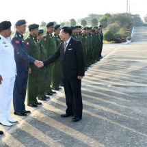 Senior General Min Aung Hlaing leaves Nay Pyi Taw to pay goodwill visit to Thailand, attend presentation of the Knight Grand Cross (First Class) of the Most Exalted Order of the White Elephant