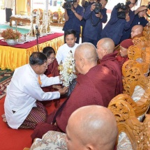 Golden umbrella hoisting and consecration ceremony of Aung Dhamma Yaza Pagoda held