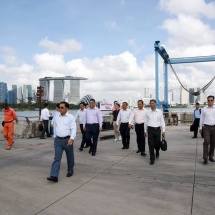 Senior General Min Aung Hlaing and Myanmar Tatmadaw delegation visit Marina Barrage in Singapore