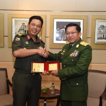Senior General Min Aung Hlaing meets ASEAN Chiefs of Defence Forces separately in Singapore