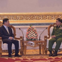 Senior General Min Aung Hlaing meets Minister of International Department of Communist Party of China H.E. Mr. Song Tao