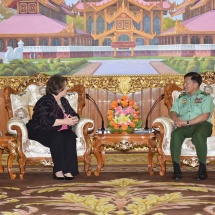 Senior General Min Aung Hlaing receives delegation led by Chief Executive Officer of The Carter Center Retired Ambassador Mrs. Mary Ann Peters