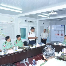 Senior General Min Aung Hlaing inspects Pathein, Myaungmya stations