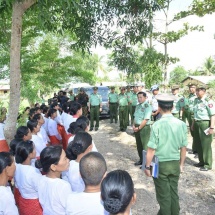 တပ်မတော်ကာကွယ်ရေးဦးစီးချုပ် ဗိုလ်ချုပ်မှူးကြီး မင်းအောင်လှိုင် ပုသိမ်တပ်နယ်နှင့် မြောင်းမြတပ်နယ်များ အား လှည့်လည်ကြည့်ရှုစစ်ဆေး