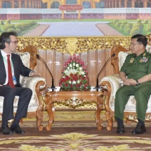 Senior General Min Aung Hlaing receives Joint Peace Fund- JPF delegation led by Italian Ambassador