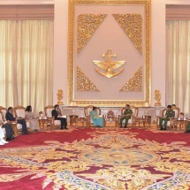 Senior General Min Aung Hlaing receives Minister of External Affairs of India H.E. Smt. Sushma Swaraj