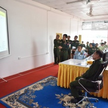 Senior General Min Aung Hlaing inspects construction of Myanma Thagaung War Veterans Housing (Laydaunkkan)