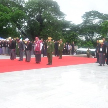တပ်မတော်ကာကွယ်ရေးဦးစီးချုပ် ဗိုလ်ချုပ်မှူးကြီး မင်းအောင်လှိုင် (၇၁)နှစ်မြောက် အာဇာနည်နေ့ အခမ်းအနားသို့ တက်ရောက်