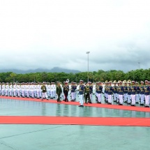 Senior General Min Aung Hlaing accords guard-of-honour welcome to, holds talks with and hosts luncheon to Chief of Army Staff of Nepal General Rajendra Chhetri