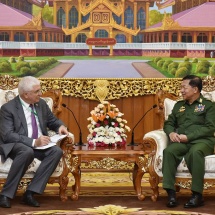 Senior General Min Aung Hlaing receives Mr. ALEXEI CHEPA, Deputy Head of State Duma Committee on Foreign Affairs of the Russian Federation