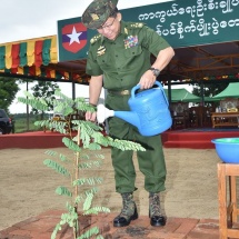 ကာကွယ်ရေးဦးစီးချုပ်ရုံး(ကြည်း၊ရေ၊လေ) မိသားစုများ၏ ဒုတိယအကြိမ် မိုးရာသီ သစ်ပင် စိုက်ပျိုးပွဲအခမ်းအနားကျင်းပ