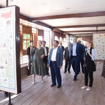 Senior General Min Aung Hlaing views site for construction of Shwezigon replica pagoda in compound of World Multicultural Museum Park