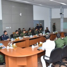 Senior General Min Aung Hlaing inspects Thazin Broadcasting Station of No (1) Tatmadaw Broadcasting Unit, war veteran housing construction in PyinOoLwin