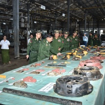 Senior General Min Aung Hlaing inspects Defence Services Heavy Industry (Yangon)