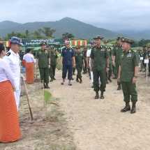 ကာကွယ်ရေးဦးစီးချုပ်ရုံး(ကြည်း၊ရေ၊လေ) မိသားစုများ၏ တတိယအကြိမ် မိုးရာသီ သစ်ပင်စိုက်ပျိုးပွဲ အခမ်းအနားကျင်းပ