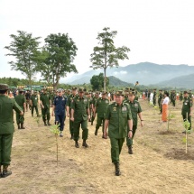 Families of Office of the Commander-in-Chief of Defence Services(Army, Navy and Air) hold fourth tree-planting ceremony