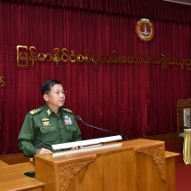 တပ်မတော်ကာကွယ်ရေးဦးစီးချုပ် ဗိုလ်ချုပ်မှူးကြီး မင်းအောင်လှိုင် မြန်မာနိုင်ငံစစ်မှုထမ်းဟောင်းအဖွဲ့ အထူးညီလာခံ(၂၀၁၈)သို့ တက်ရောက်မိန့်ခွန်းပြောကြား