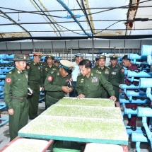 Senior General Min Aung Hlaing attends Choice of Arms ceremony of the fifth Intake of Graduate Female Cadets of Defence Services (Army) Officers Training School (Hmawby) 