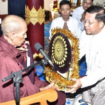 Eighth Maha communal Kathina robes offering ceremony of families of offices and departments from Office of the Commander-in-Chief (Army, Navy and Air) takes place in Thayawhan Village of Zeyathiri Township