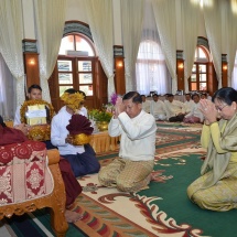 ကာကွယ်ရေးဦးစီးချုပ်ရုံး(ကြည်း၊ ရေ၊ လေ) မိသားစုများ၏ အဋ္ဌမအကြိမ် မဟာဘုံကထိန် အလှူတော် မင်္ဂလာအခမ်းအနားကျင်းပ