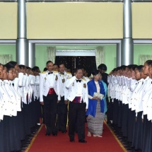 Senior General Min Aung Hlaing attends graduation dinner of 5th Intake of Graduate Female Cadets of Defence Services (Army) Officers Training School (Hmawby)