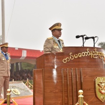 တပ်မတော်ကာကွယ်ရေးဦးစီးချုပ် ဗိုလ်ချုပ်မှူးကြီး မဟာသရေစည်သူ မင်းအောင်လှိုင် တပ်မတော်နည်းပညာတက္ကသိုလ် ဗိုလ်လောင်းသင်တန်းအမှတ်စဉ်(၂၀) သင်တန်းဆင်း ဂုဏ်ပြုစစ်ရေးပြ အခမ်းအနားသို့ တက်ရောက်အမှာစကားပြောကြား၊ သင်တန်းဆင်း ဂုဏ်ပြုညစာစားပွဲအခမ်းအနားသို့ တက်ရောက်ချီးမြှင့်(ရုပ်သံသတင်း)