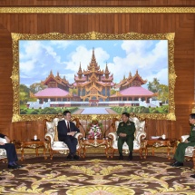 Commander-in-Chief of Defence Services Senior General Min Aung Hlaing receives Chinese Special Envoy for Asian Affairs Mr. Sun Guoxiang