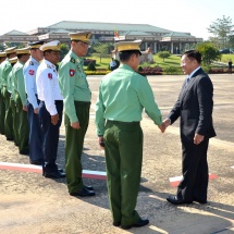 Myanmar Tatmadaw delegation led by Senior General Min Aung Hlaing arrives back from Lao People’s Democratic Republic