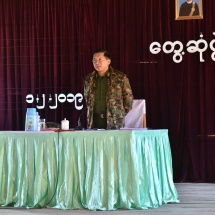 တပ်မတော်ကာကွယ်ရေးဦးစီးချုပ် ဗိုလ်ချုပ်မှူးကြီး မင်းအောင်လှိုင် ခေါင်လန်ဖူး မြို့ရှိ ရပ်မိရပ်ဖများ၊ ဒေသခံတိုင်းရင်းသားများ၊ ဌာနဆိုင်ရာတာဝန်ရှိသူများနှင့် ပြည်သူ့စစ်ဌာနေအဖွဲ့ဝင်များအား ရင်းရင်းနှီးနှီးတွေ့ဆုံ၊ ပူတာအို-ခေါင်လန်ဖူး လမ်းဖောက်လုပ်နေမှုအခြေအနေများအားကြည့်ရှု