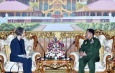 တပ်မတော်ကာကွယ်ရေးဦးစီးချုပ် ဗိုလ်ချုပ်မှူးကြီး မင်းအောင်လှိုင် မြန်မာနိုင်ငံဆိုင်ရာ သြစတြေးလျ နိုင်ငံသံအမတ်ကြီး H.E. Ms. Andrea Faulkner အား လက်ခံတွေ့ဆုံ