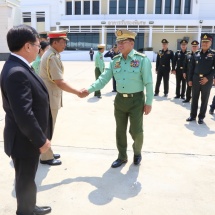 Myanmar Tatmadaw goodwill delegation led by Senior General Min Aung Hlaing arrives back from Thailand