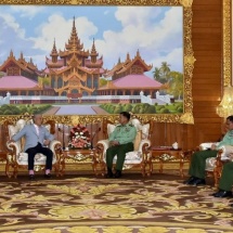 Senior General Min Aung Hlaing receives Special Envoy of Japanese Government for Myanmar and Chairman of Nippon Foundation H.E. Mr. Yohei SASAKAWA