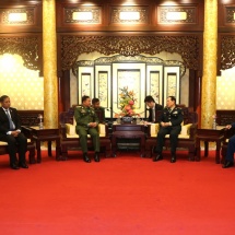 Senior General Min Aung Hlaing holds talks with Chinese Defence Minister Gen. Wei Fenghe 