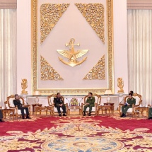 Senior General Min Aung Hlaing receives Major General Pasith Thiengtham, Deputy Chief of General Staff Department of Lao People’s Armed Forces 