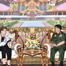 တပ်မတော်ကာကွယ်ရေးဦးစီးချုပ် ဗိုလ်ချုပ်မှူးကြီး မင်းအောင်လှိုင် လွတ်လပ်သောစုံစမ်း စစ်ဆေးရေး ကော်မရှင်ဥက္ကဋ္ဌ ဦးဆောင်သော ကိုယ်စားလှယ်အဖွဲ့အား လက်ခံတွေ့ဆုံ