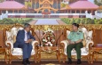 တပ်မတော်ကာကွယ်ရေးဦးစီးချုပ် ဗိုလ်ချုပ်မှူးကြီး မင်းအောင်လှိုင် မြန်မာနိုင်ငံဆိုင်ရာ အိန္ဒိယနိုင်ငံ သံအမတ်ကြီး H.E. Mr. Saurabh Kumar အား လက်ခံတွေ့ဆုံ 