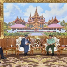 Senior General Min Aung Hlaing receives Indian Ambassador to Myanmar H.E. Mr. Saurabh Kumar 