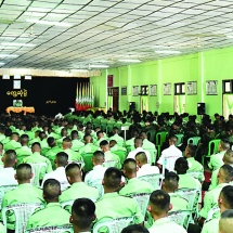 Troops of the Tatmadaw (Army, Navy and Air) are protecting the nation’s land, water and air territory like a fence; constant training is required to maintain and repair the fence for its strength, durability and effectiveness; steady efforts for the affairs and interest of the nation are the loyalty to the country