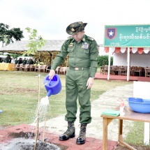 Senior General Min Aung Hlaing attends second monsoon tree-planting ceremony for 2019 of PyinOoLwin Station